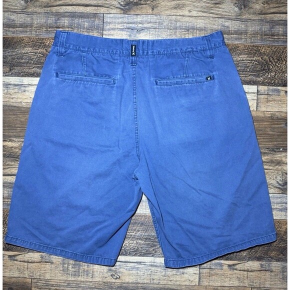 Hurley Blue Shorts Size 34 Flat Front Chino Designed For Buckle Mens Bottoms - Picture 2 of 5